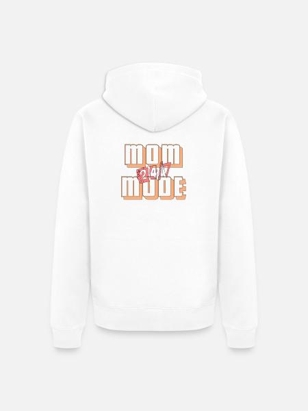 Mom Mode 24/7 - Unisex Premium Organic Zip Hoodie - white