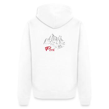 Machu Picchu - Peru - Unisex Premium Bio Zip Hoodie - Weiß - Hinten - Thijin (182cm)