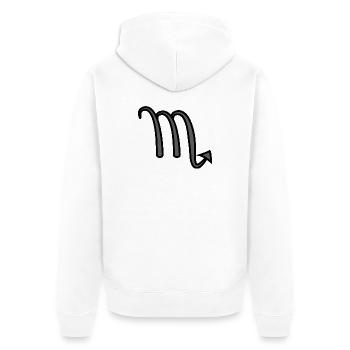 Symbole du signe du zodiaque Scorpion Noir et gris - Veste à capuche bio Premium Unisexe - blanc - Dos - Thijin (182cm)