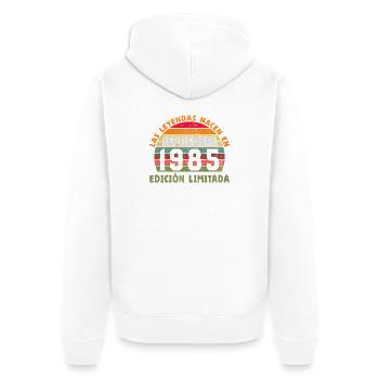 September 1985 Vintage Birthday Gift - Unisex Premium Organic Zip Hoodie - white - Back - Thijin (182cm)