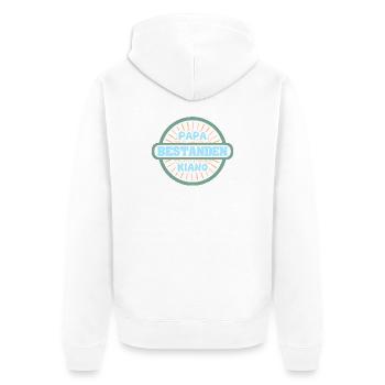 Geschenk für Kiano - Unisex Premium Bio Zip Hoodie - Weiß - Hinten - Thijin (182cm)