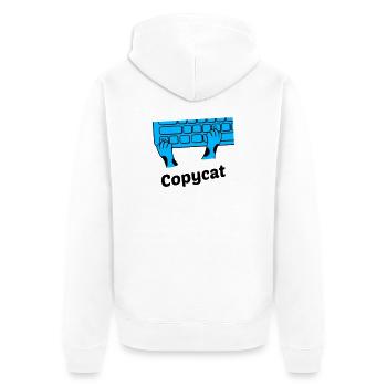 Copycat - Unisex Premium Organic Zip Hoodie - white - Back - Thijin (182cm)
