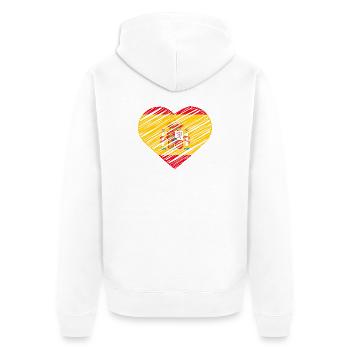 Spanien Herz Shirt Flagge Liebe Spanien Geschenk - Unisex Premium Bio Zip Hoodie - Weiß - Hinten - Thijin (182cm)