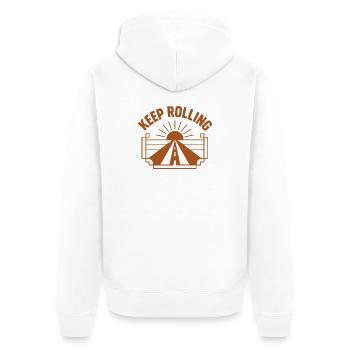Continuez à rouler - Veste à capuche bio Premium Unisexe - blanc - Dos - Thijin (182cm)
