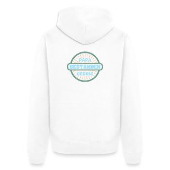 Geschenk für Cedric - Unisex Premium Bio Zip Hoodie - Weiß - Hinten - Thijin (182cm)