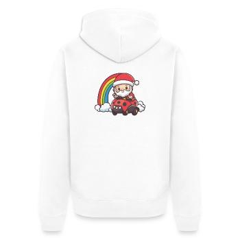 Noël du Père Noël Coccinelle - Veste à capuche bio Premium Unisexe - blanc - Dos - Thijin (182cm)