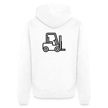 Chariot élévateur - Veste à capuche bio Premium Unisexe - blanc - Dos - Thijin (182cm)