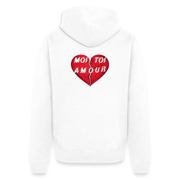 Cœur brisé YOU LOVE ME – Design Saint-Valentin amo - Veste à capuche bio Premium Unisexe - blanc - Dos - Thijin (182cm)