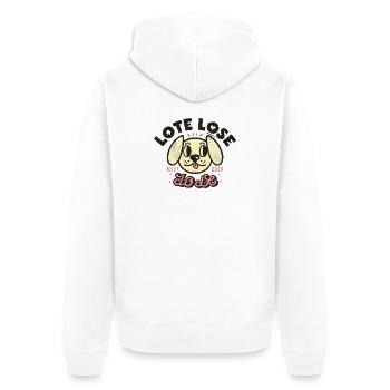 Retro pastel dog joIlace - Unisex Premium Organic Zip Hoodie - white - Back - Thijin (182cm)