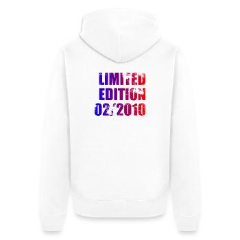 16e anniversaire Édition Limitée 02/2010 - Veste à capuche bio Premium Unisexe - blanc - Dos - Thijin (182cm)