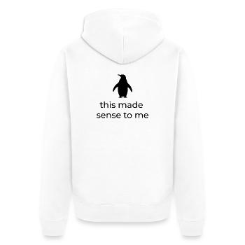 This made sense to me - Nihilist viral Penguin - Unisex Premium Organic Zip Hoodie - white - Back - Thijin (182cm)