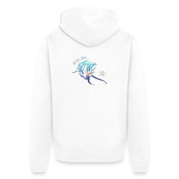 Nacktschnecke – little beauty - Unisex Premium Bio Zip Hoodie - Weiß - Hinten - Thijin (182cm)
