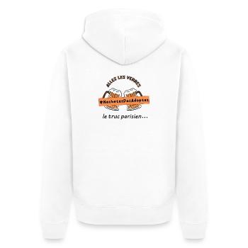 Allez_les_verres_hashtag_adoption_animale - Unisex Premium Bio Zip Hoodie - Weiß - Hinten - Thijin (182cm)