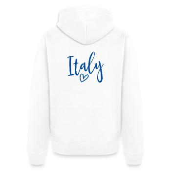 Italien – Herz der Frauen, Liebe zu Italien - Unisex Premium Bio Zip Hoodie - Weiß - Hinten - Thijin (182cm)