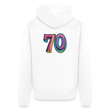 70 Number Colorful - Unisex Premium Organic Zip Hoodie - white - Back - Thijin (182cm)