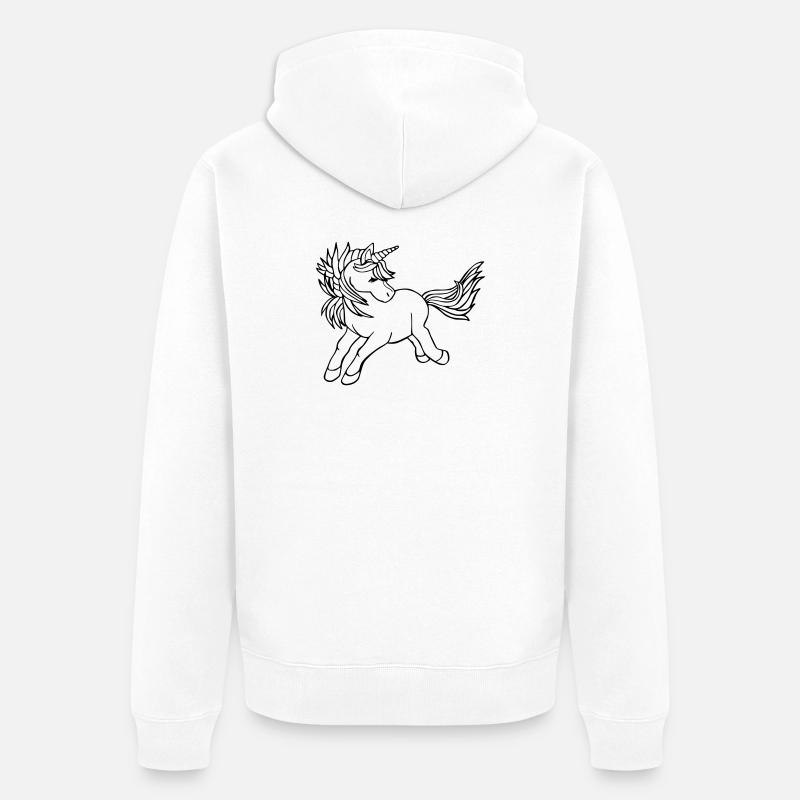 Licorne Einhorn - Veste à capuche bio Premium Unisexe - blanc