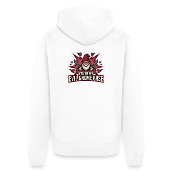 Böser Gnom, Dunkler Gnom, Goth-gnom, Lustiger Gnom - Unisex Premium Bio Zip Hoodie - Weiß - Hinten - Thijin (182cm)