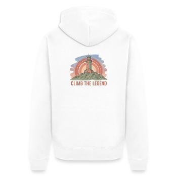 Mont Ventoux Climb The Legend Cycling Art - Unisex Premium Organic Zip Hoodie - white - Back - Thijin (182cm)