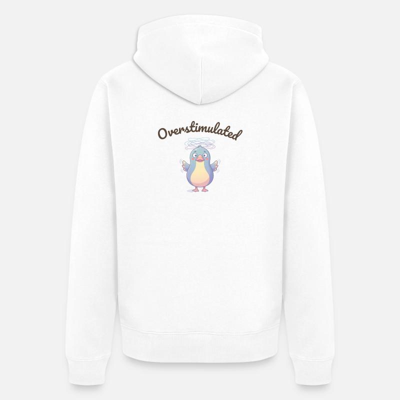 Confusion de Pengu Surstimulée - Veste à capuche bio Premium Unisexe - blanc