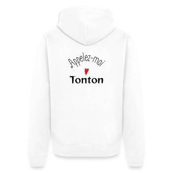 Call me Uncle For Men - Unisex Premium Organic Zip Hoodie - white - Back - Thijin (182cm)