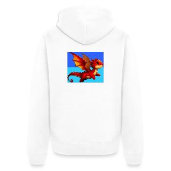 dragon - Unisex Premium Organic Zip Hoodie - white - Back - Thijin (182cm)