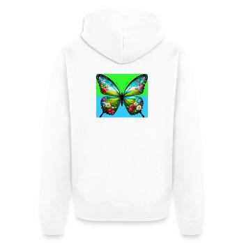 papillon - Veste à capuche bio Premium Unisexe - blanc - Dos - Thijin (182cm)