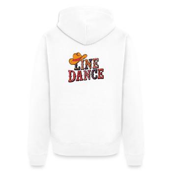 Line Dance Farbenpracht mit Cowboyhut - Unisex Premium Bio Zip Hoodie - Weiß - Hinten - Thijin (182cm)