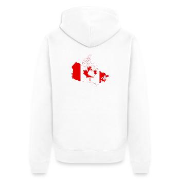 Canada Map Flag Silhouette - Unisex Premium Organic Zip Hoodie - white - Back - Thijin (182cm)