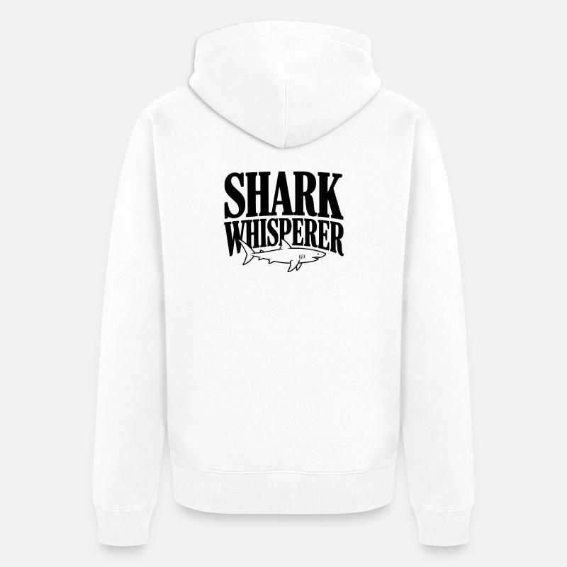 Le Murmureur de Requins - Veste à capuche bio Premium Unisexe - blanc