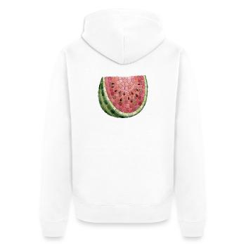Mosaïque de pastèque - Cadeau d’art d’été - Veste à capuche bio Premium Unisexe - blanc - Dos - Thijin (182cm)