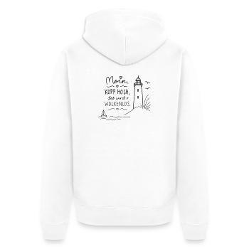 Moin Kopp high cloudless - Unisex Premium Organic Zip Hoodie - white - Back - Thijin (182cm)