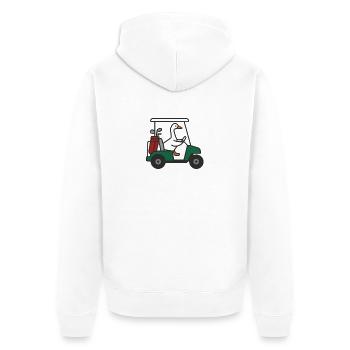 Trop bête, Oie de golf - Veste à capuche bio Premium Unisexe - blanc - Dos - Thijin (182cm)
