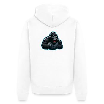 Esports Gorilla Style - Unisex Premium Organic Zip Hoodie - white - Back - Thijin (182cm)