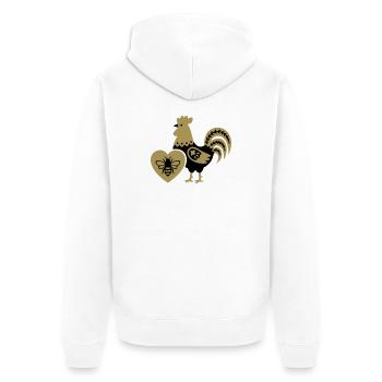 Rooster Bee Farm Cottagecore Vie à la campagne - Veste à capuche bio Premium Unisexe - blanc - Dos - Thijin (182cm)
