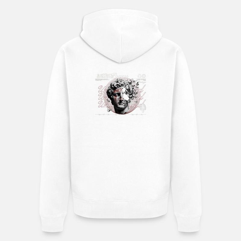 Abolir Power Head Collage - Veste à capuche bio Premium Unisexe - blanc