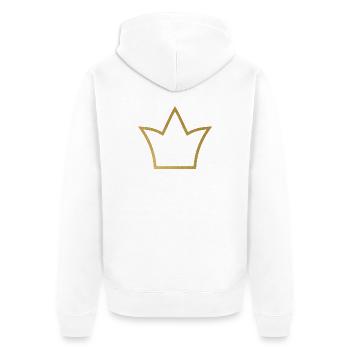 Crown – symbol of strength and self-confidence - Unisex Premium Organic Zip Hoodie - white - Back - Thijin (182cm)