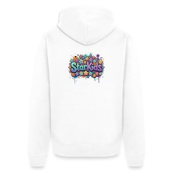 StarKids  - Unisex Premium Bio Zip Hoodie - Weiß - Hinten - Thijin (182cm)