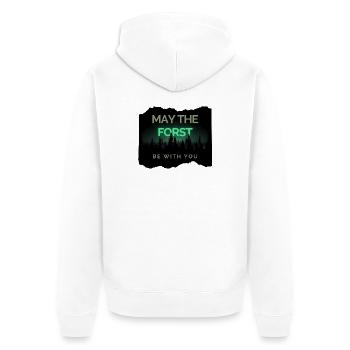 May the Forst be with you!  - Unisex Premium Bio Zip Hoodie - Weiß - Hinten - Thijin (182cm)