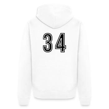 34 Symbole numérique - Veste à capuche bio Premium Unisexe - blanc - Dos - Thijin (182cm)