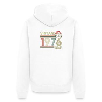 Millésime 1976 Vintage Cadeau d’anniversaire Rétro - Veste à capuche bio Premium Unisexe - blanc - Dos - Thijin (182cm)