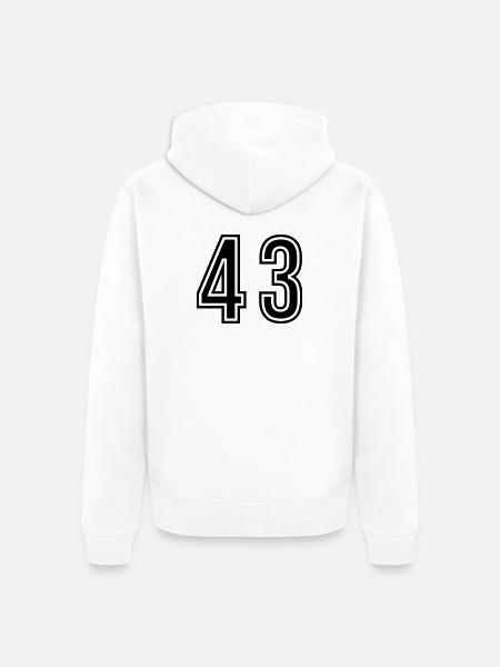 43 Number symbol - Unisex Premium Organic Zip Hoodie - white
