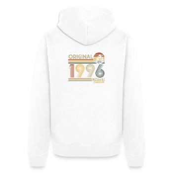 Original 1996 Jahrgang Vintage Retro Geburtstag  - Unisex Premium Bio Zip Hoodie - Weiß - Hinten - Thijin (182cm)