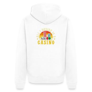 Fan de jeux d’argent : tout ce que je désire, c’est un casino - Veste à capuche bio Premium Unisexe - blanc - Dos - Thijin (182cm)