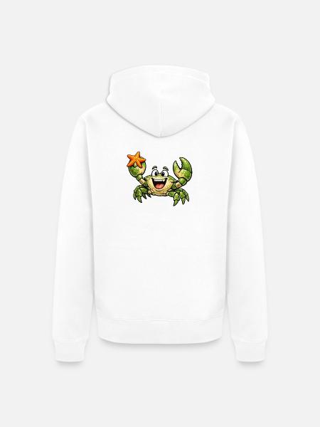 Krebs mit Seestern - Unisex Premium Bio Zip Hoodie - Weiß