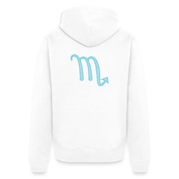 Skorpion-Sternzeichen Pastellblau - Unisex Premium Bio Zip Hoodie - Weiß - Hinten - Thijin (182cm)