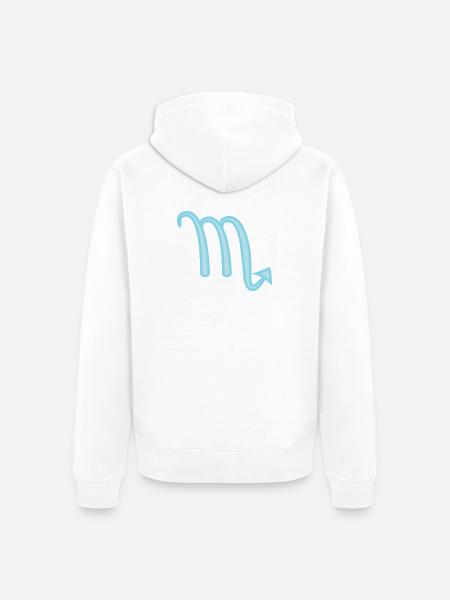 Skorpion-Sternzeichen Pastellblau - Unisex Premium Bio Zip Hoodie - Weiß
