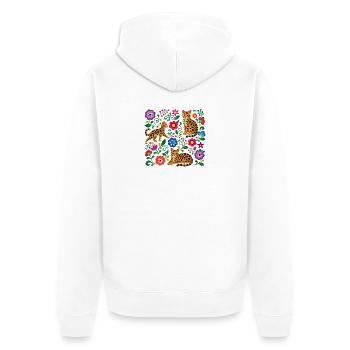 Folk Art Bengal Pattern - Unisex Premium Organic Zip Hoodie - white - Back - Thijin (182cm)