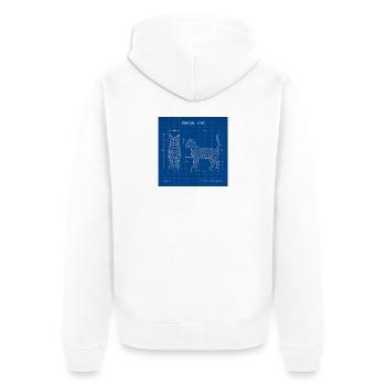 Technical Cats Illustration - Unisex Premium Organic Zip Hoodie - white - Back - Thijin (182cm)