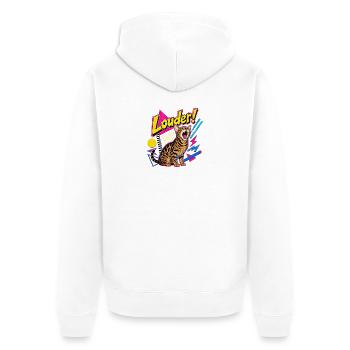 Chat perçant des années 90 de Memphis Bengal - Veste à capuche bio Premium Unisexe - blanc - Dos - Thijin (182cm)