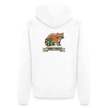 Retro Panda Trash Panda Design - Unisex Premium Bio Zip Hoodie - Weiß - Hinten - Thijin (182cm)